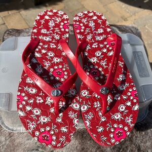 Coach Women Abbigail Floral Rubber Red size 10